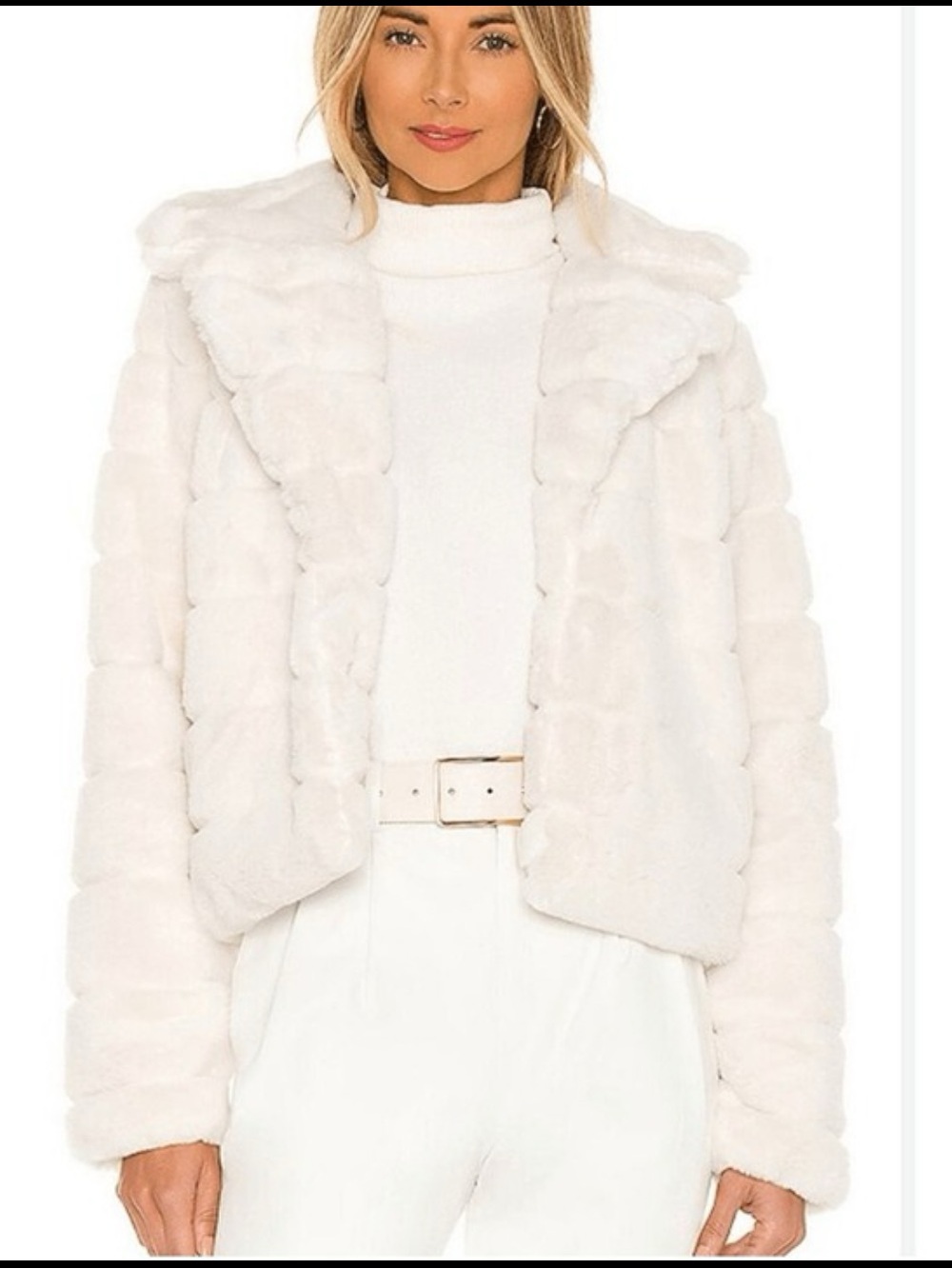 REVOLVE White Faux Fur Puffer Jacket